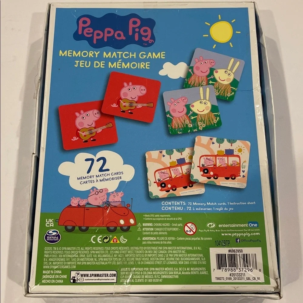 Peppa Pig Memory‎ Match Game Cards